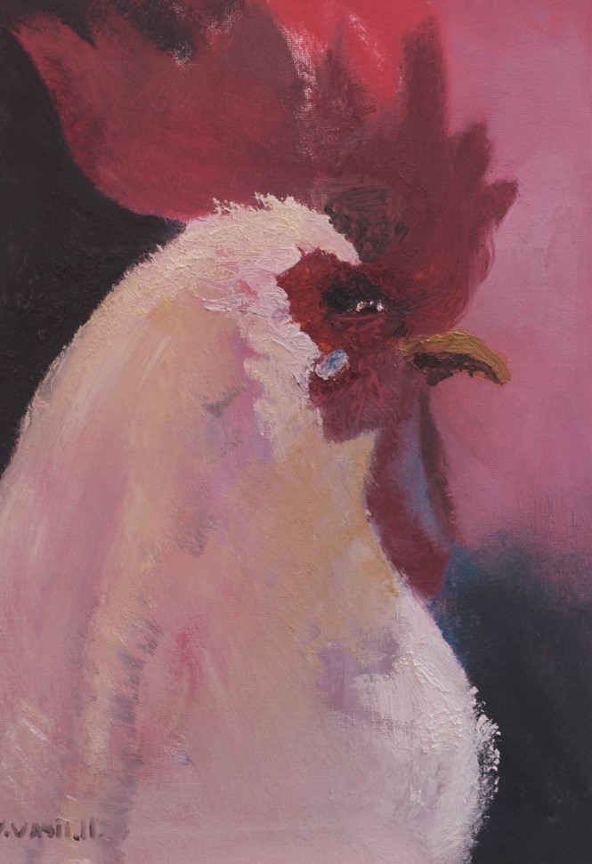 The Morning Rooster Oil Painting